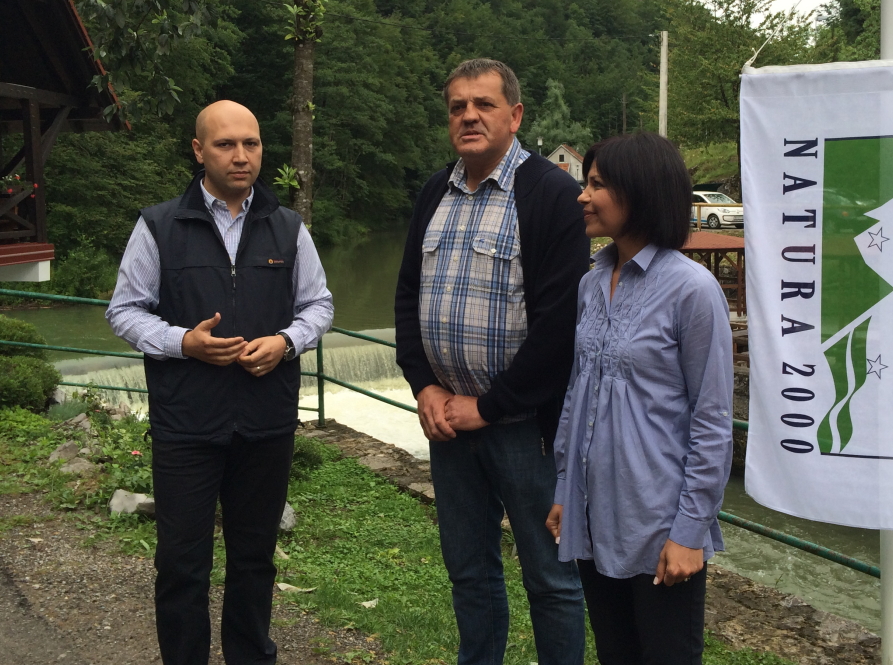 Ministar zaštite okoliša i prirode Mihael Zmajlović, Sonja Šišić, ravnateljica Javne ustanove "Priroda" i gradonačelnik Vrbovskog Dražen Mufić